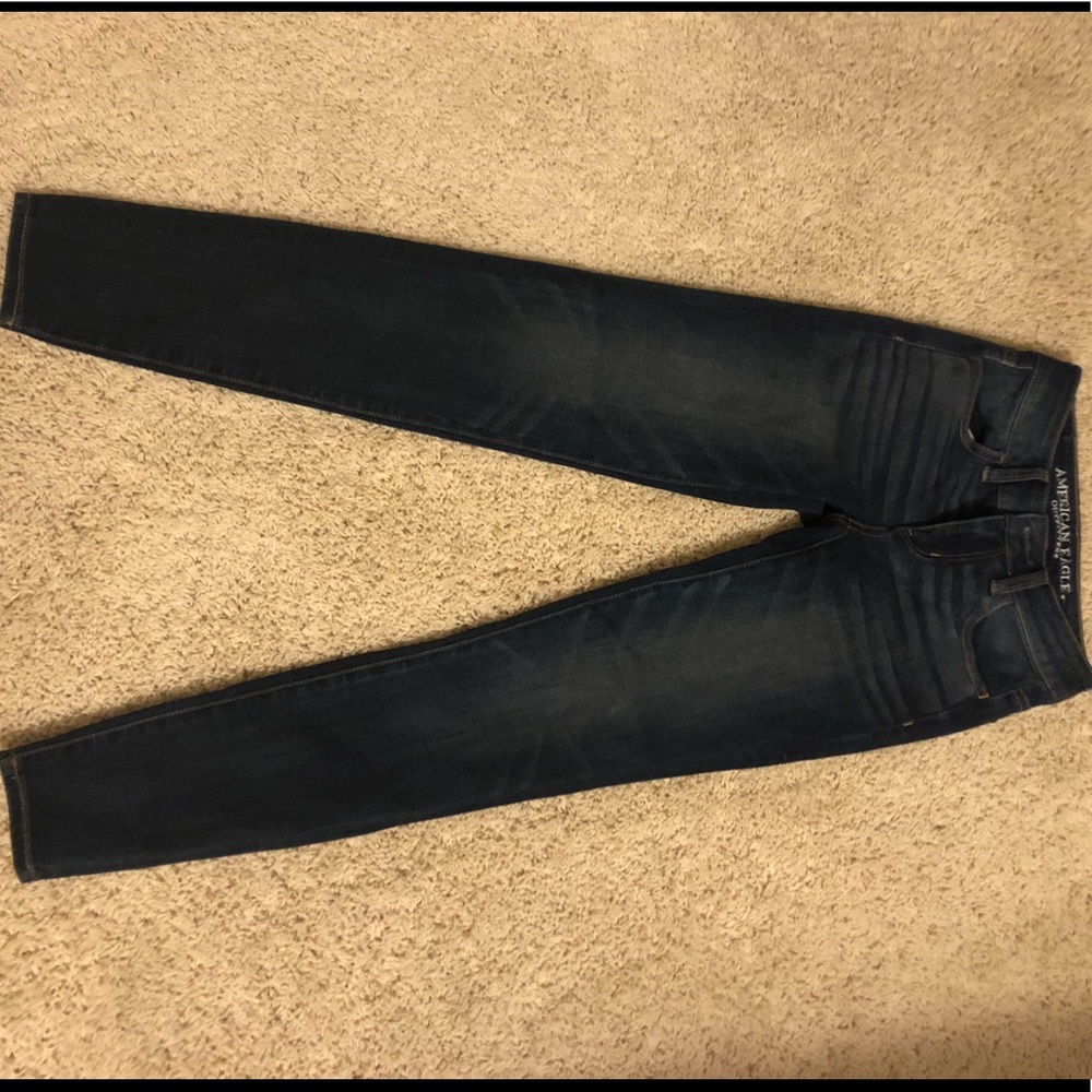 AE super super stretch dark denim jeans